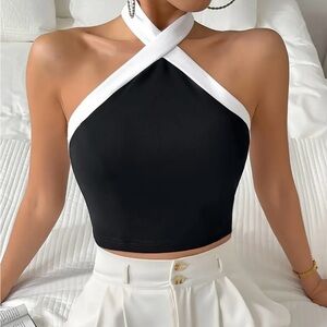 Black and white crop top